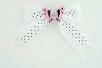 Dot white / butterfly pink white animal