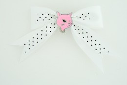 Dot white / cat pink white animal