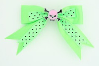 Dot green / skull tooth pink green skull