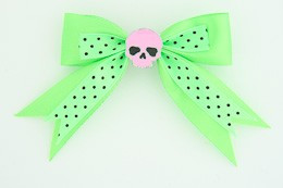 Dot green / skull plain pink green skull