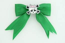 Green / cute skull bone white-pink green cute skull