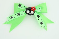Green / cute skull flower black-red green cute skull