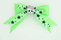 Green / cute skull bone white-pink green cute skull