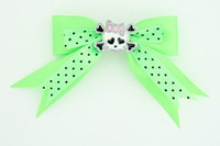 Dot green / cute skull bone white-pink green cute skull
