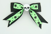 Bl-green / skull plain white black-green skull