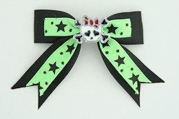 Bl-green / cute skull bone white-red black-green cute skull