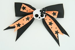 Bl-orange / cute skull flower white-black Black-orange cute skull