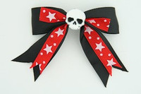 S Bl-red / skull plain white black-red skull