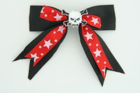 Bl-red / skull tooth white black-red skull