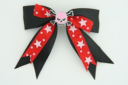 Bl-red / skull tooth pink black-red skull