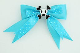 Dot blue / skull squared white blue skull