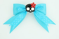 Dot blue / cute skull flower black-red blue cute skull