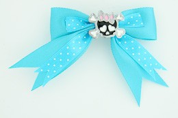Dot blue / cute skull bone black-pink blue cute skull