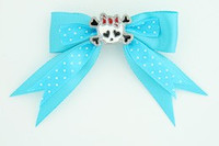 Dot blue / cute skull bone white-red blue cute skull