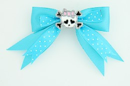 Dot blue / cute skull bone white-pink blue cute skull