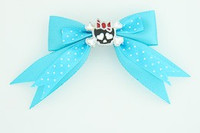 Dot blue / cute skull bone black-red blue cute skull