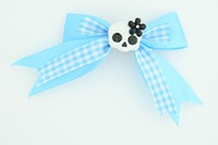 Blue / cute skull flower white-black blue cute skull