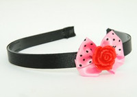 Rose red light pink bow & flower