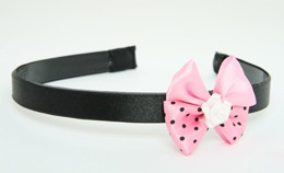 Flower white light pink bow & flower