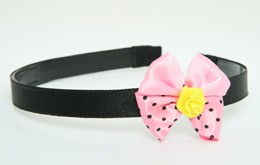 Flower yellow light pink bow & flower