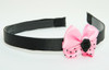 Flower black light pink bow & flower