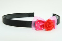 D Pink / rose red dark pink bow & flower