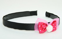 DP flower white dark pink bow & flower