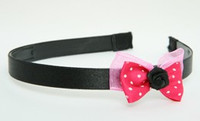 Flower black dark pink bow & flower