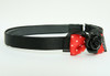 Black-red / rose black red bow & flower