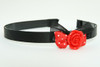 Black-red / rose red Red bow & flower