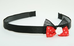 Flower white red bow & flower