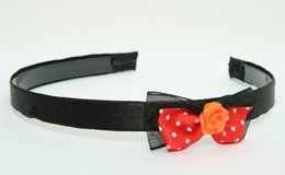 Flower orange red bow & flower
