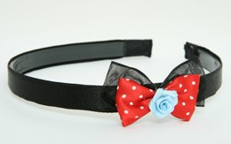 Flower blue red bow & flower