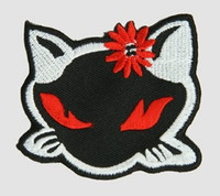 Kitty flower Bl-red-Wh animal big