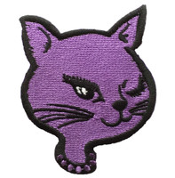 Cat head purple animal big