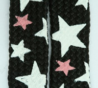 Stars BS black-white-pink star shoelace