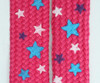 Star S pink-blue-white star shoelace