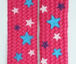Star S pink-blue-white star shoelace
