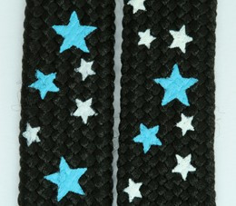 Star S black-blue-white star shoelace