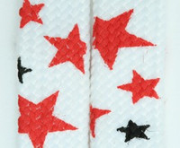 Stars BS white-red-black star shoelace