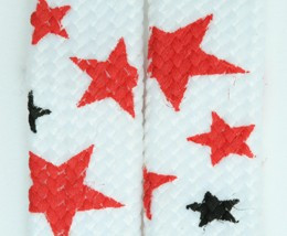 Stars BS white-red-black star shoelace