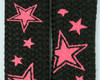 Star line black-pink star shoelace