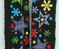 Star flower black star shoelace