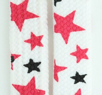 Stars BS white-pink-black star shoelace