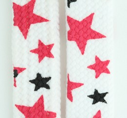 Stars BS white-pink-black star shoelace
