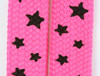 Star S pink-black star shoelace