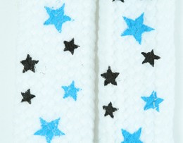 Star S white-blue-black star shoelace
