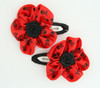 Skull red flower hair clips pair