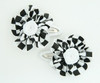 Check big white flower hair clips pair