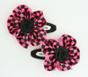 Check small pink flower hair clips pair